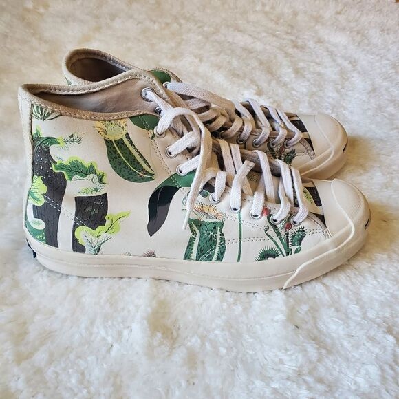 Converse Jack Purcell High Top Sneaker Womens Size 10.5 Carnivorous Prin… - Picture 1 of 9